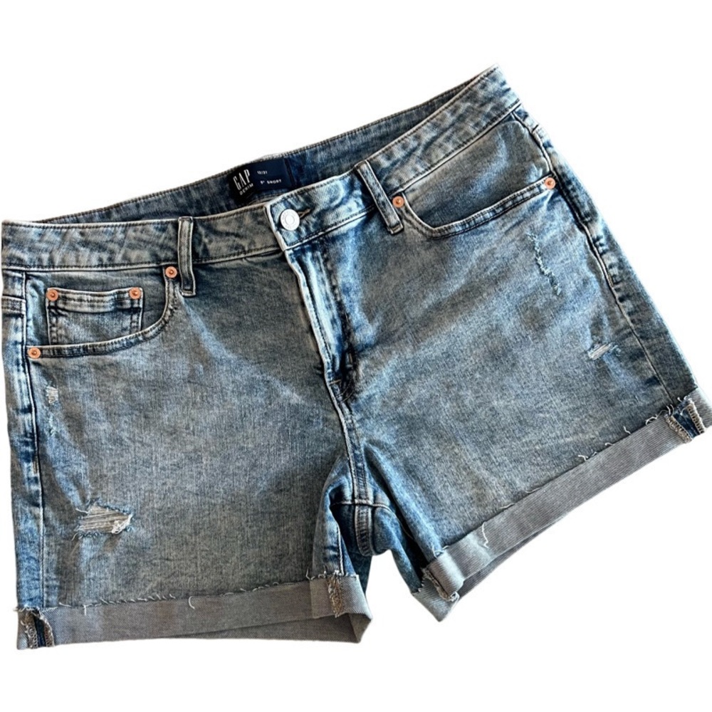 Gap 5” Denim Shorts Distressed Size 12